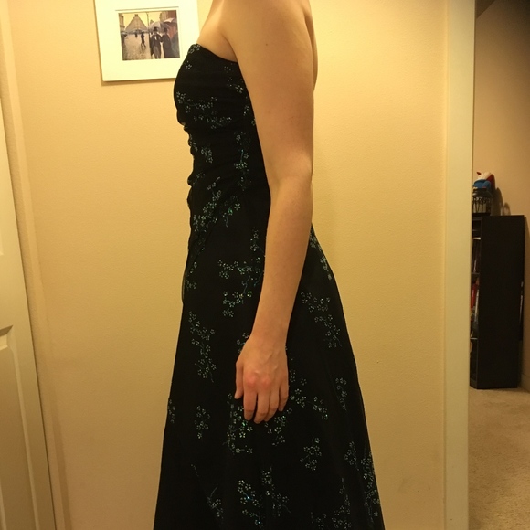 Jump Black Satin Strapless Prom/Evening Gown - Picture 2 of 7